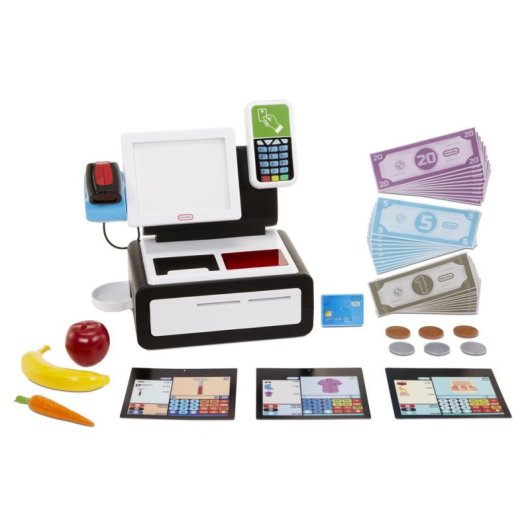 Caixa Registradora Little Tikes para Brincadeira de Papéis, Sons, Luzes, Leitor de Cartão e Scanner, 40+ Acessórios