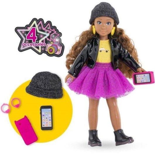 Boneca Corolle Girls Melody Fashion Week 28 cm Acessórios Baunilha Cabelo Castanho Jaqueta
