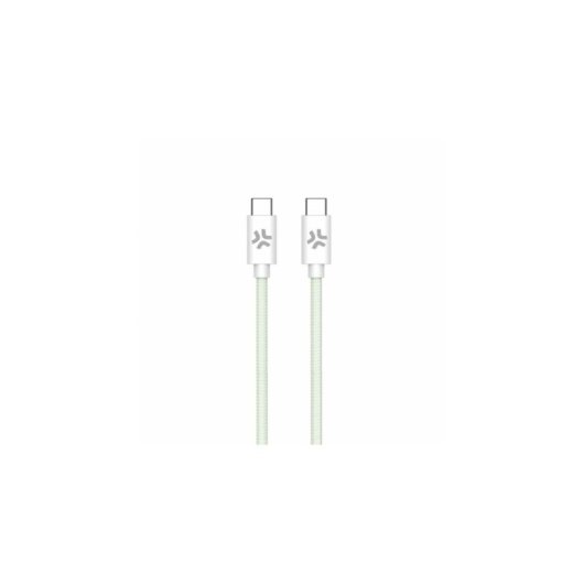 Cavo USB-C a USB-C Celly Intrecciato 1,5 m Verde/Bianco