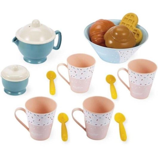 Juego de rol Ecoiffier Vert Azur Set de Desayuno 35 piezas eco-responsable
