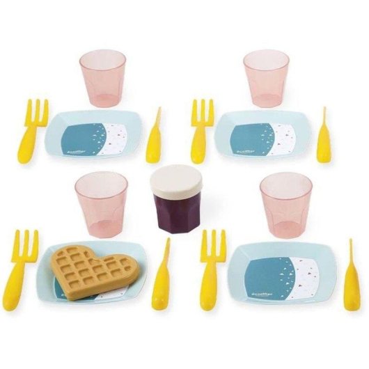 Juego de rol Ecoiffier Vert Azur Set de Desayuno 35 piezas eco-responsable