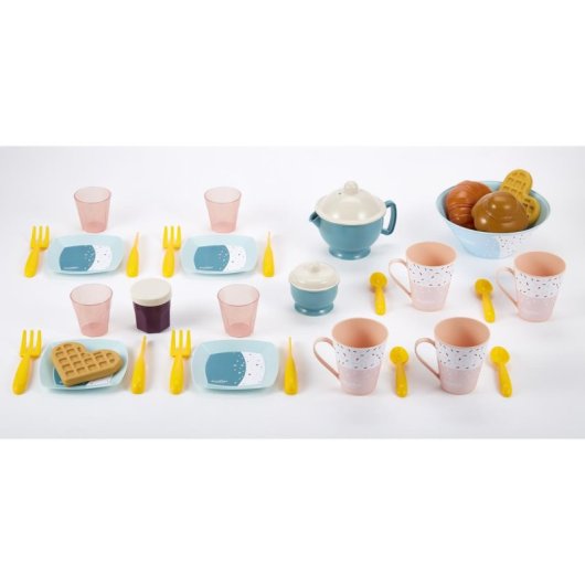Juego de rol Ecoiffier Vert Azur Set de Desayuno 35 piezas eco-responsable