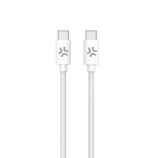 USB-C auf USB-C Kabel CELLY 1,5 m Geflochten Schnellladen 100W Weiß