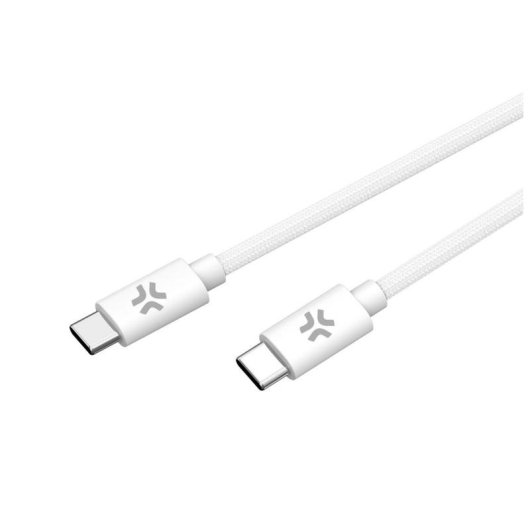USB-C auf USB-C Kabel CELLY 1,5 m Geflochten Schnellladen 100W Weiß