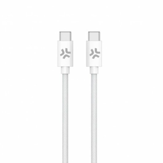 USB-C auf USB-C Kabel CELLY 1,5 m Geflochten Schnellladen 100W Weiß