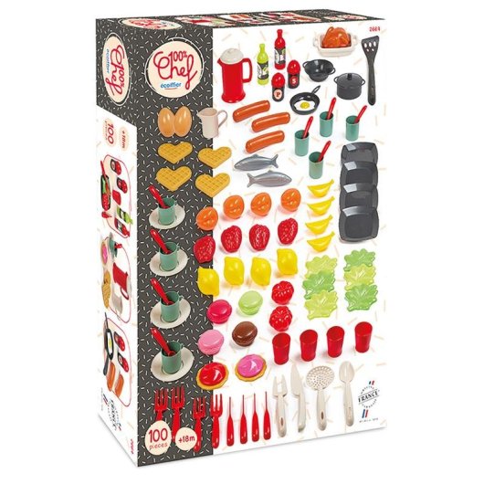 Cozinha de Brincar Ecoiffier 100% Chef 100 Peças Multicor