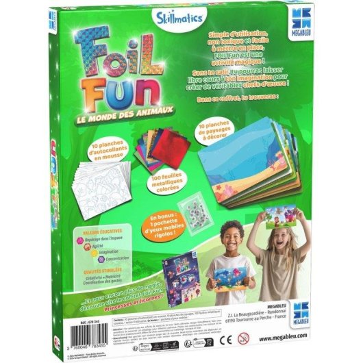 Kit de manualidades Megableu Foil Fun Mundo Animal pegatinas metalizadas