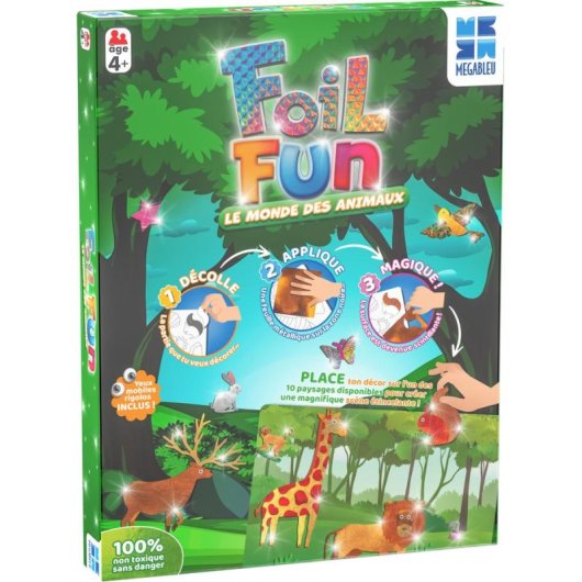 Kit de manualidades Megableu Foil Fun Mundo Animal pegatinas metalizadas