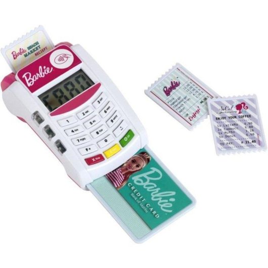 Terminal de Pagamento Eletrónico Barbie Klein com Ecrã LCD e Som
