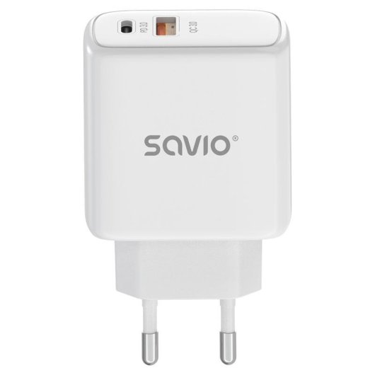 Wandladegerät Savio LA-12 20W USB-C/USB-A Schnellladen