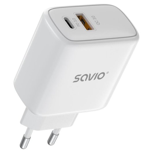 Wandladegerät Savio LA-12 20W USB-C/USB-A Schnellladen