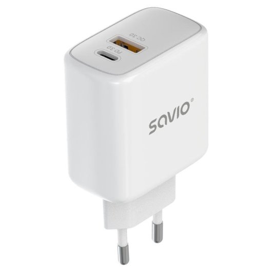 Wandladegerät Savio LA-12 20W USB-C/USB-A Schnellladen