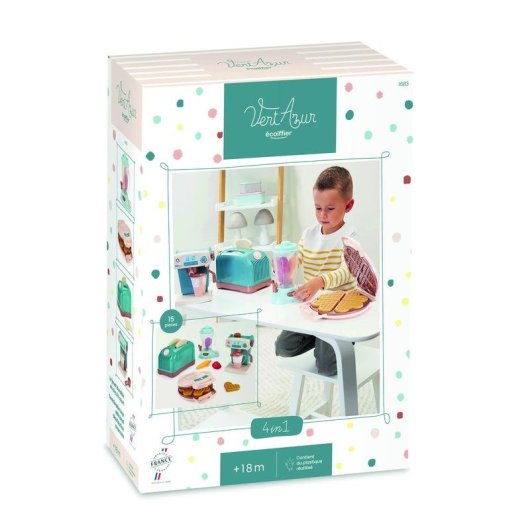 Juego de cocina infantil Ecoiffier 4 en 1 Tostadora Gofrera Batidora Percolador