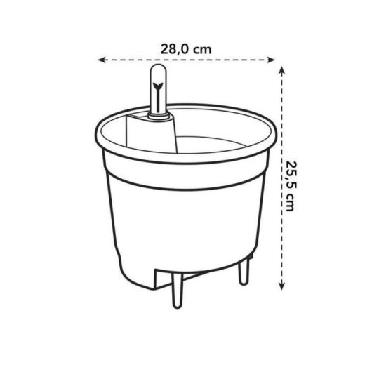 Inserto Elho Self-watering 28 cm Nero Opaco per Vaschi da Interno - Serbatoio 9L