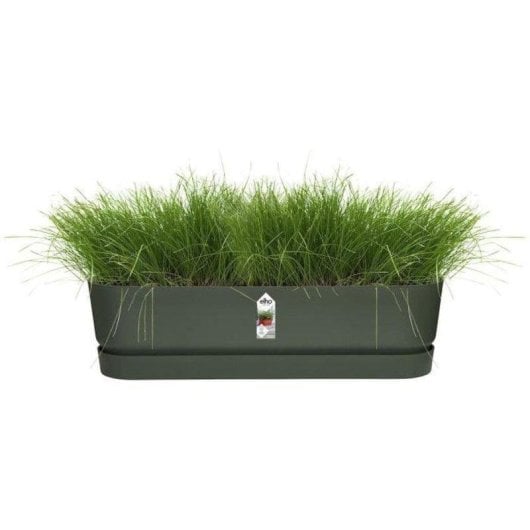 Vaso Elho Greenville Ovale 50 cm Nero Opaco Resistente Gelo