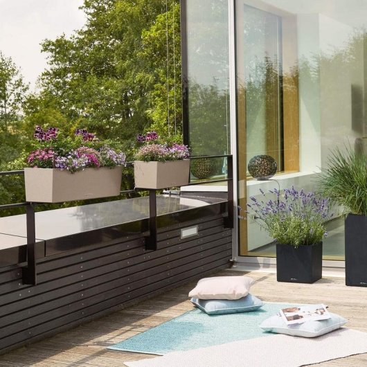 Jardinera LECHUZA Balconera Stone 80 Autorregulável 12 L Cinza
