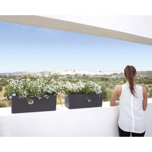 Jardinière Artevasi Rimini Gris Clair Système Arrosage Auto 17L