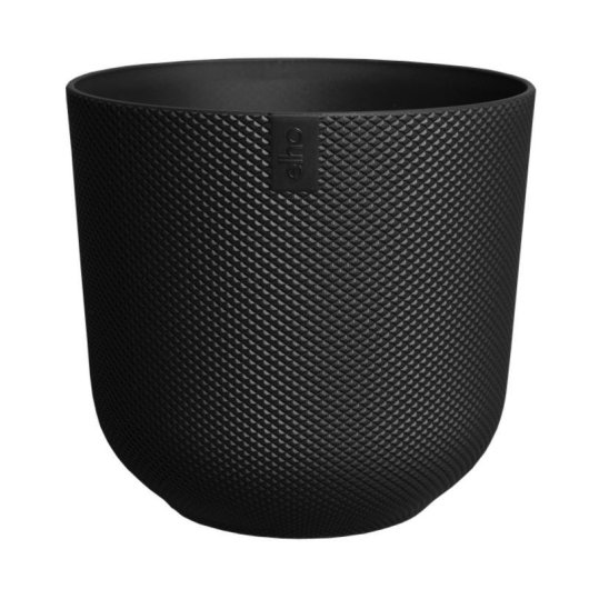Vaso da interno Elho Jazz Rond Nero Ø26 H24 100% plastica riciclata