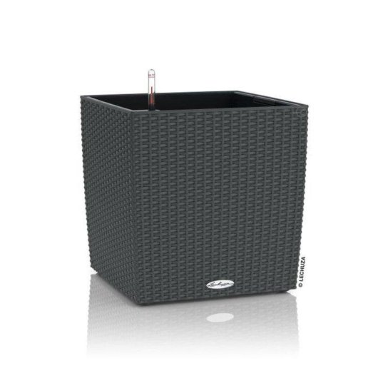 Macetero LECHUZA Cube Cottage 30 Autorriego Granito Gris 30x30x30 cm