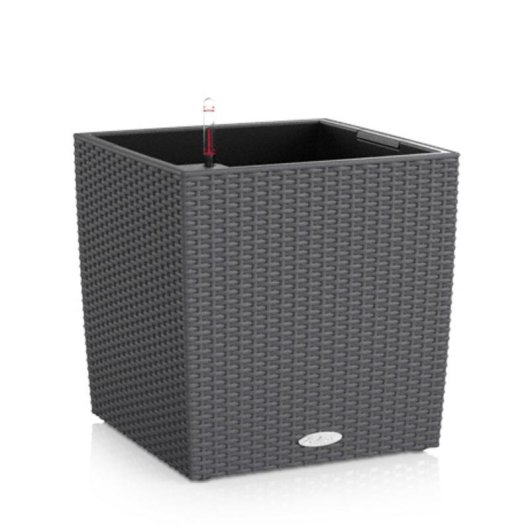 Macetero LECHUZA Cube Cottage 30 Autorriego Granito Gris 30x30x30 cm
