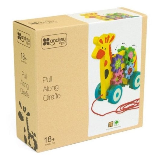 Brinquedo de Puxar ANDREU Toys Girafa Multicolor 2 anos