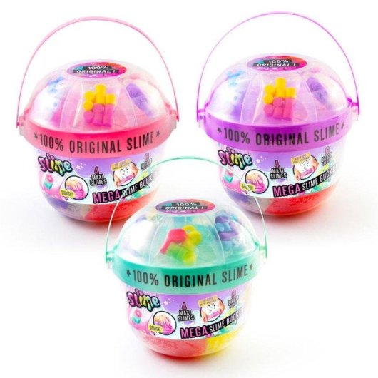 Canal Toys Mega Slime Bucket 4 Riesige Slimes 6 Dekorationen 800-980g 6+