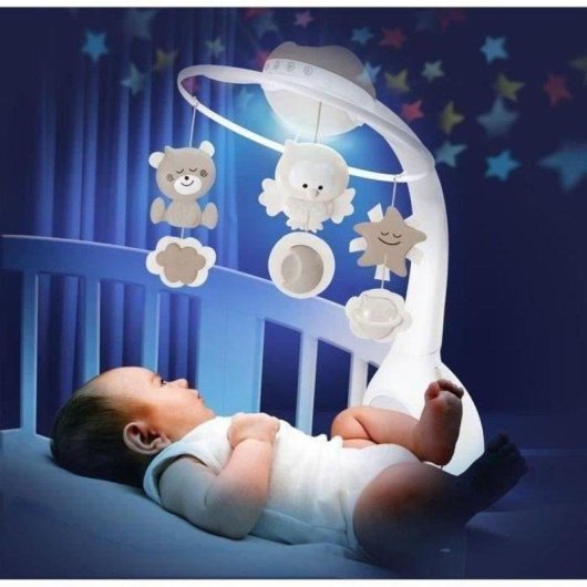 Mobiles Musikspielzeug Infantino 3 in 1 mit Projektor und Nachtlampe mit Sternenmuster