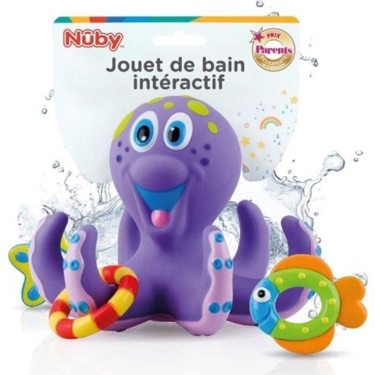 Badespielzeug Nûby Tintenfisch Violett mit Farbigen Ringen