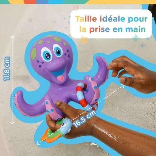 Badespielzeug Nûby Tintenfisch Violett mit Farbigen Ringen