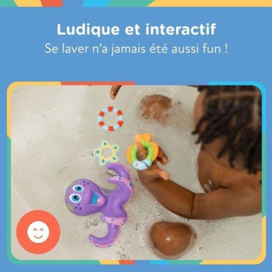 Badespielzeug Nûby Tintenfisch Violett mit Farbigen Ringen