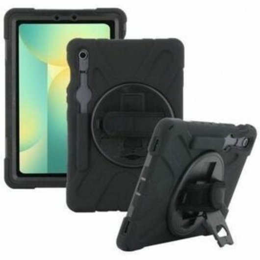 Hülle Mobilis 072006 Galaxy Tab S10 FE/S9 FE silikon schwarz mit Schulterriemen