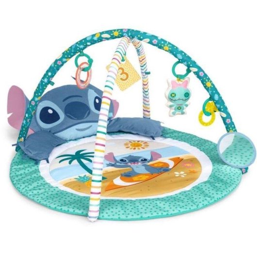 Tappeto Attività 3 in 1 Bright Starts Disney Stitch Imbottito con Arco Removibile