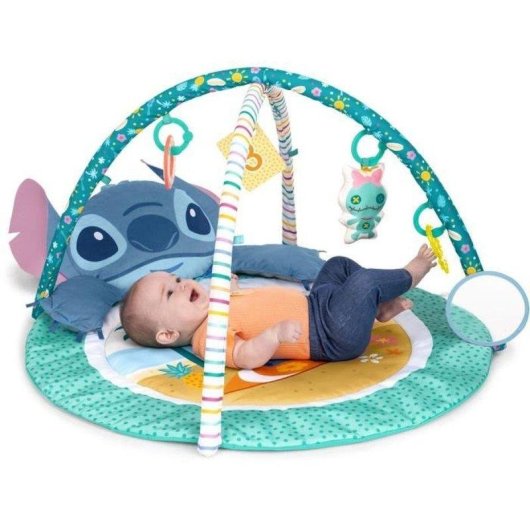 Tappeto Attività 3 in 1 Bright Starts Disney Stitch Imbottito con Arco Removibile