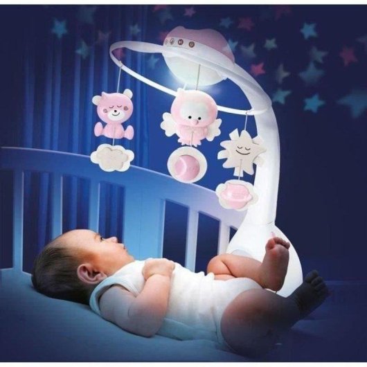 Mobile Musicale Infantino 3 in 1 con Proiettore e Specchio
