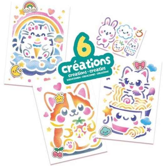 Kit Creativo Kawaii Lansay Blopens con 6 Blow Pens e Cutter Templates