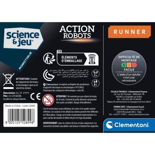 Kit Robótica Motorizado Clementoni Action Robot Runner STEM +8 Anos