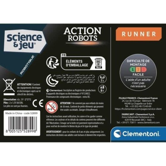 Kit Robótica Motorizado Clementoni Action Robot Runner STEM +8 Anos