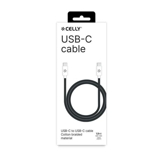 Cavo USB-C a USB-C Intrecciato 1,5 m Celly Ricarica Veloce