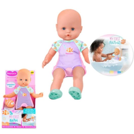 Bambola Nenuco Mon Premier Bain 35 cm Corpo Morbido Profumo Rosa