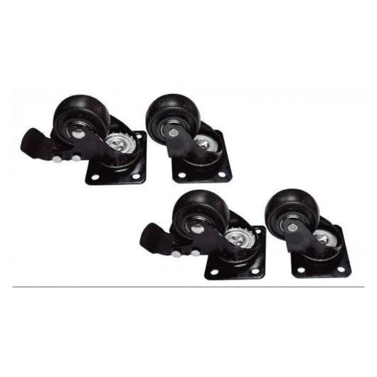Kit 4 rodas Phasak para rack de chão com freio