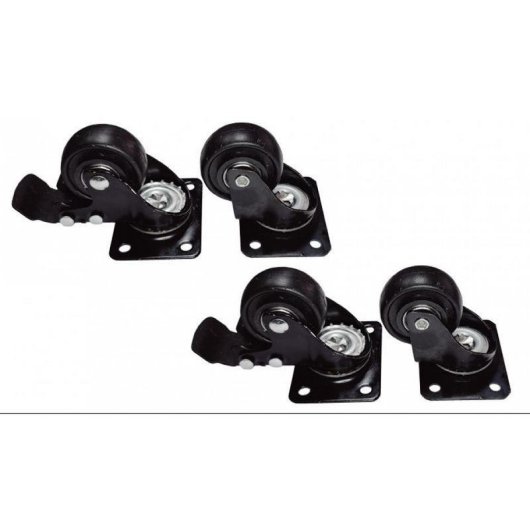 Kit 4 rodas Phasak para rack de chão com freio