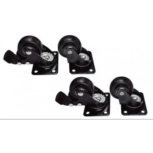 Kit 4 rodas Phasak para rack de chão com freio