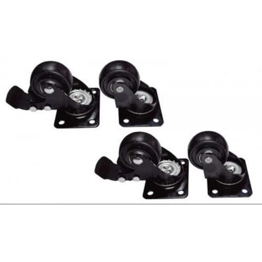 Kit 4 rodas Phasak para rack de chão com freio