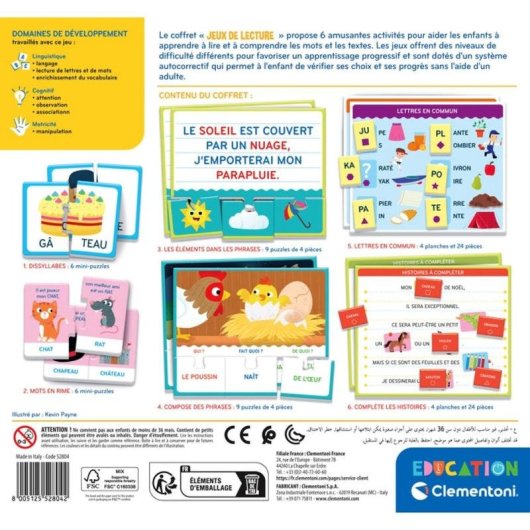 Jogo de Aprendizagem da Leitura Progressivo Clementoni com 6 Atividades