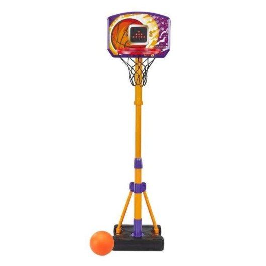 VTech Panier de basket interactif ajustable 3 modes de jeu écran LED 108-141 cm
