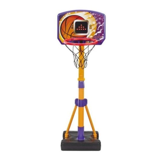 VTech Panier de basket interactif ajustable 3 modes de jeu écran LED 108-141 cm