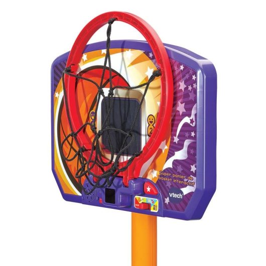 VTech Panier de basket interactif ajustable 3 modes de jeu écran LED 108-141 cm