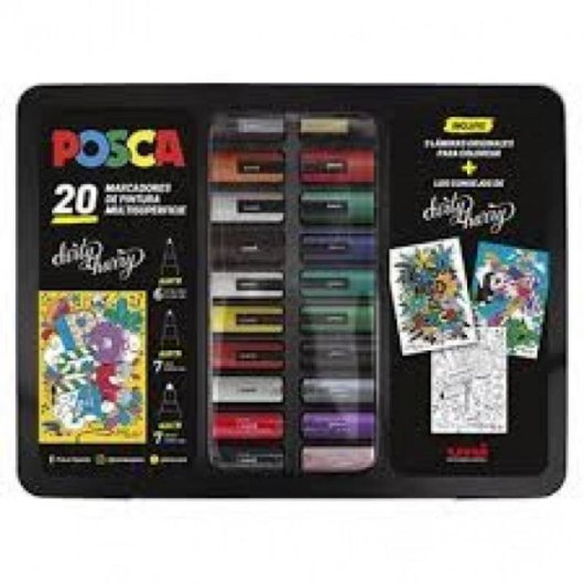 Maletín de rotuladores POSCA Uni-posca 20 unidades PC1M/PC3M/PC5M