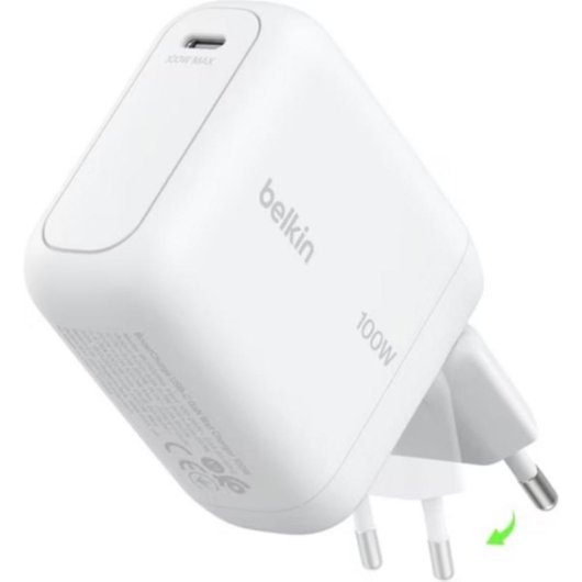Chargeur Mural USB-C GaN Belkin BOOSTCHARGE 100W Blanc