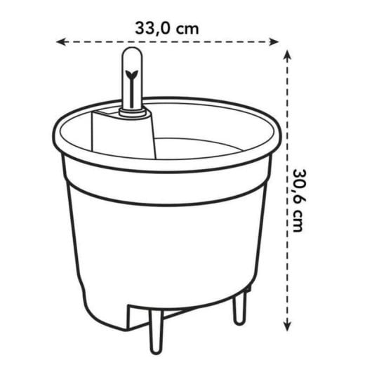 Inserto Autoannaffiante Elho Ø33 cm Nero per Vasi d'Interno - Plastica 100% Riciclata